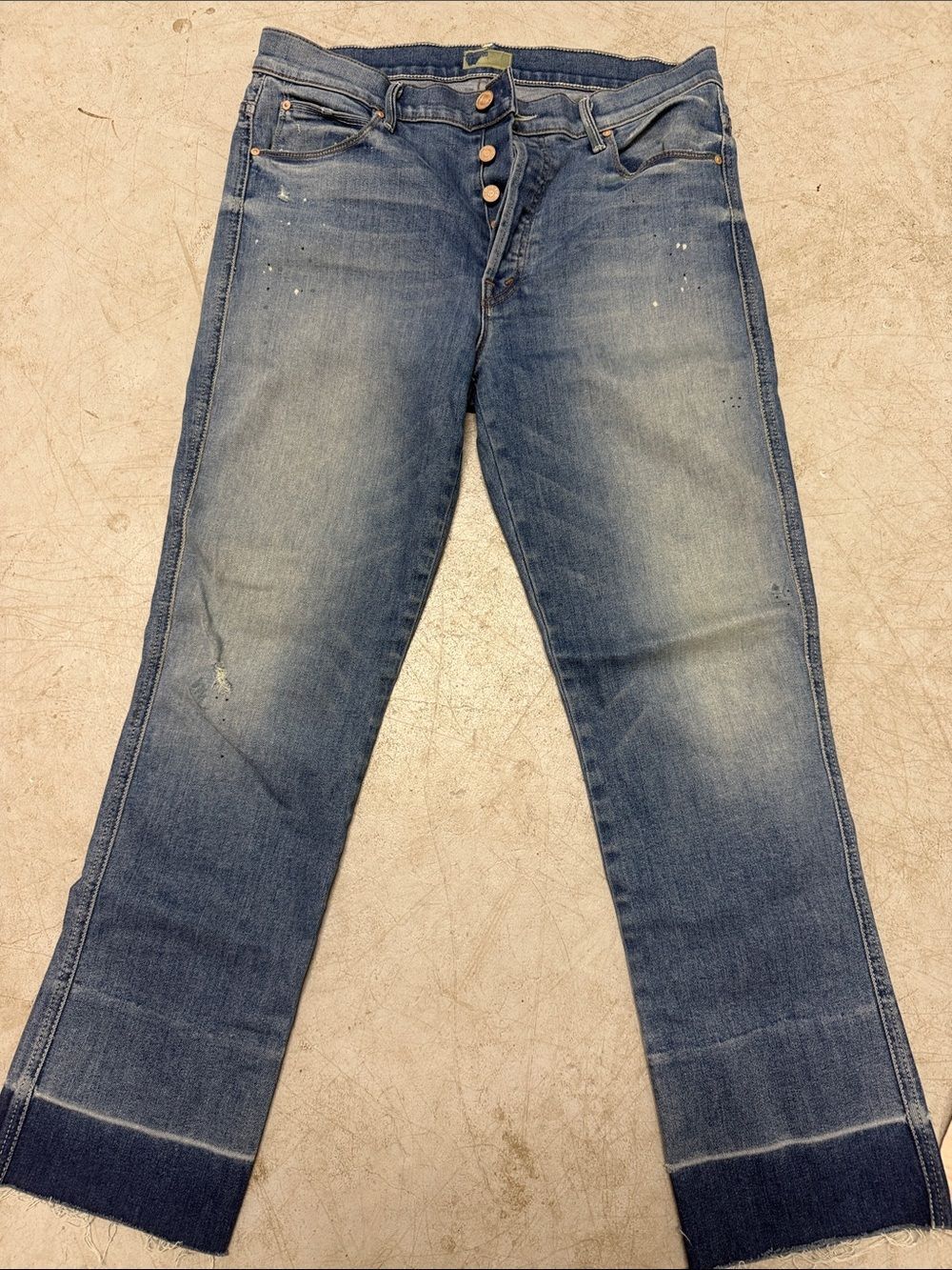 Women's Medium Blue High-Rise Straight Jeans MOTHER Denim Size 30 -